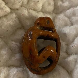 Vintage Carved Peach Pit Miniature Monkey Charm
